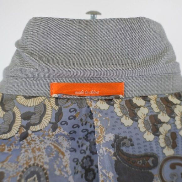 Tallia Wool Gray Sharkskin Peak Lapel 2 Button Blazer 40R /‎ Slim 42R - Picture 12 of 13